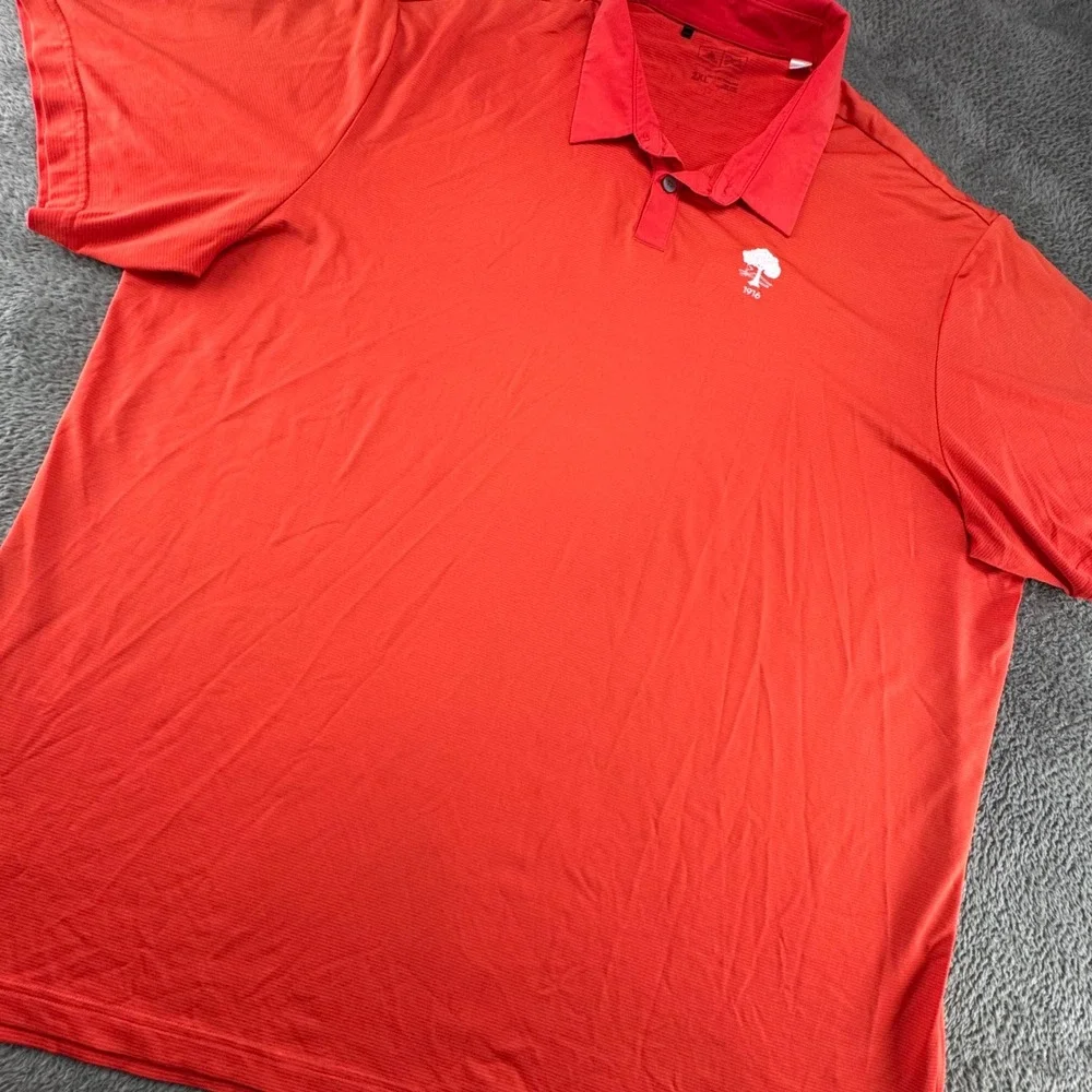 Adidas Golf Polo Mens 2XL Red Excellent Short Sleeve Micro Stripe B32519